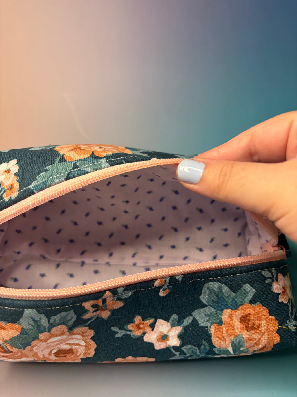 Romantic Floral Boxy Pouch