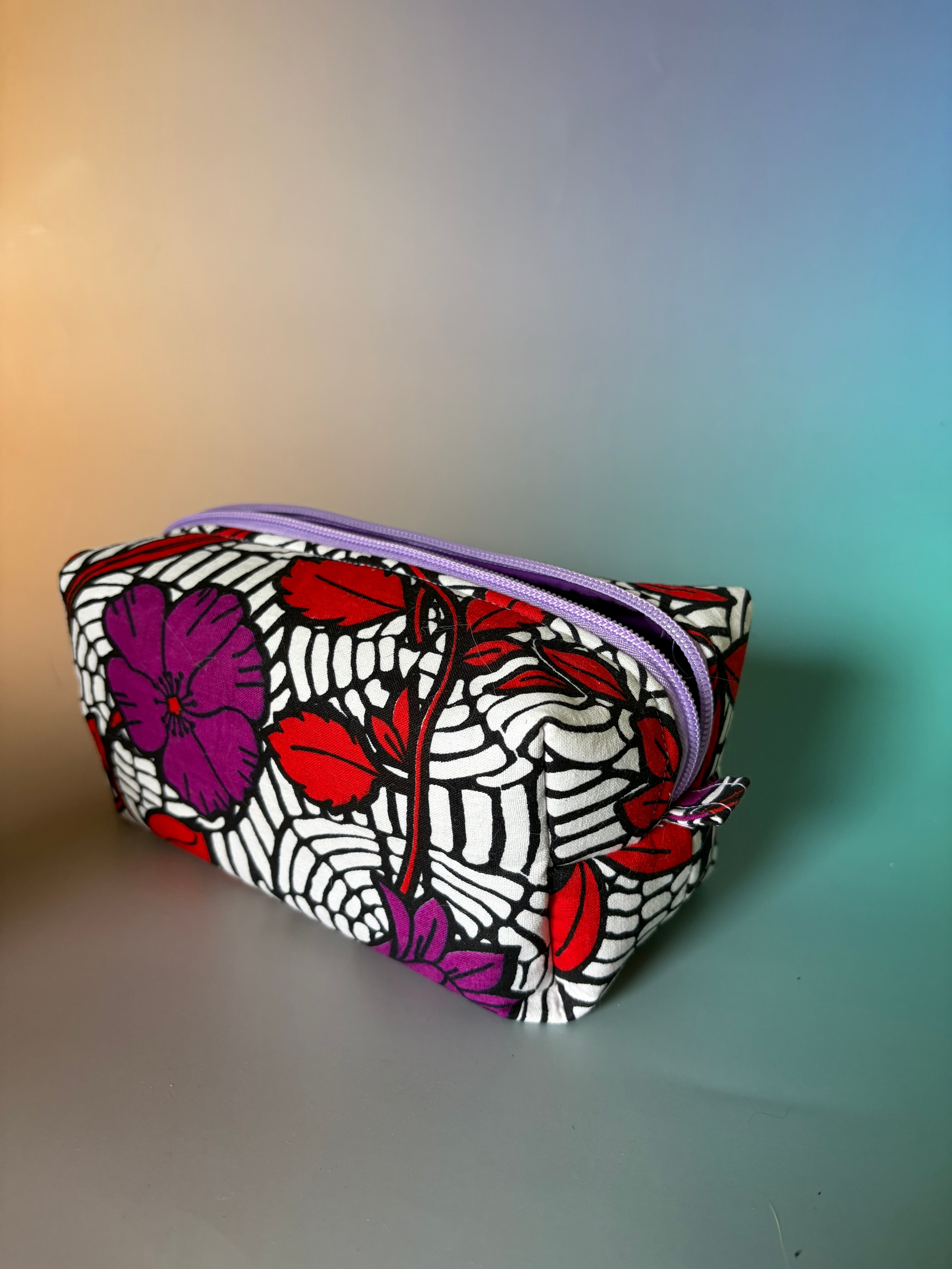 Flowers and Webs Boxy Pouch